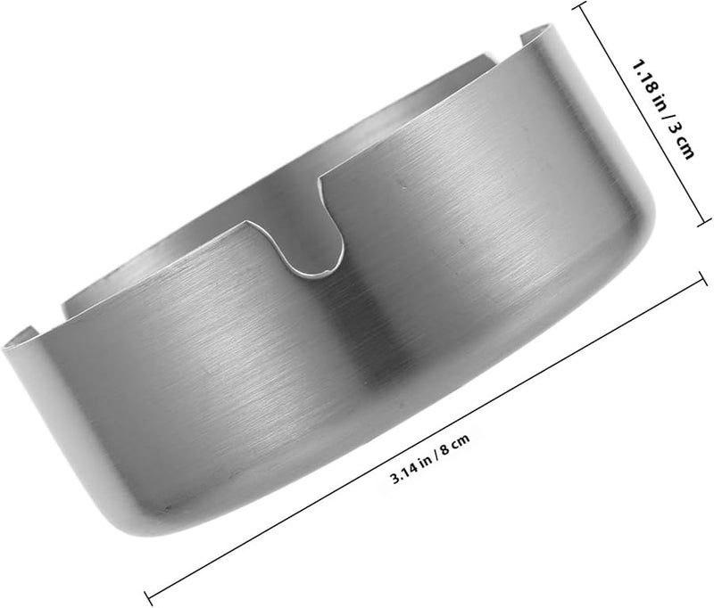 مطفأة سجائر من الفولاذ المقاوم للصدأ مضادة للرياح قطر 8 سم، حامل رماد متين للاستخدام الداخلي والخارجي - Image 2